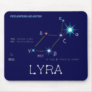 Mousepad Constelação do hemisfério norte Lyra