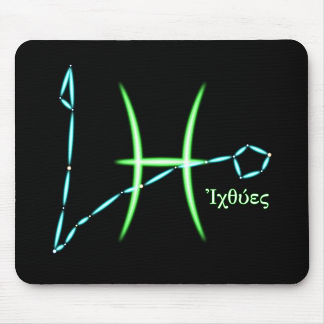 Mousepad Constelação do Zodíaco Peixes Tapete de Mouse (Frente)