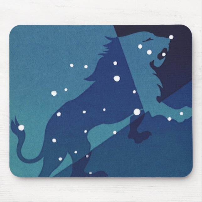 Mousepad Constelação Leo Lion Vintage Astrologia Zodiac (Frente)
