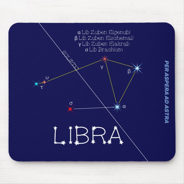 Mousepad Constelação Zodiac Libra (Frente)