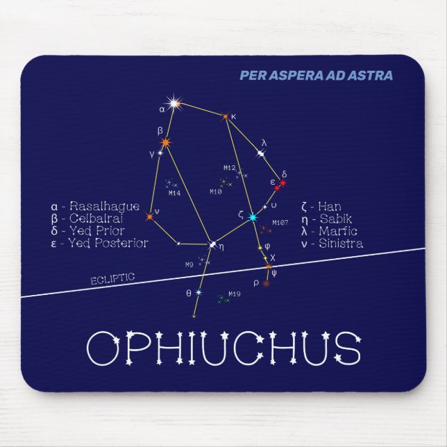 Mousepad Constelação Zodiac Ophiuchus (Frente)