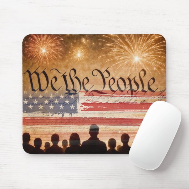 Mousepad Constituição dos Estados Unidos com fogos de artif (Com mouse)