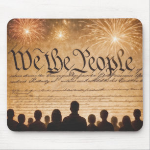 Mousepad Constituição dos Estados Unidos com fogos de artif