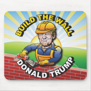 MOUSEPAD CONSTRUA O MURO DONALD TRUMP PEDREIRO ALVENARIA EU