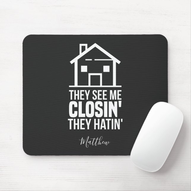 Mousepad Consulte-me Fechando o Agente de Estato do Realtor (Com mouse)