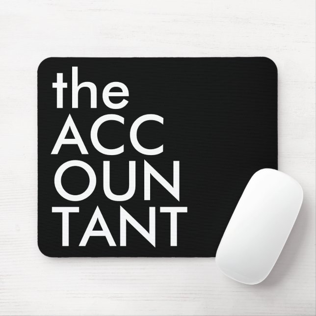 Mousepad Contador Preto Branco Negrito Tipografia Finanças (Com mouse)