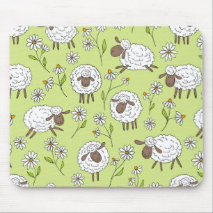 Mousepad Contagem de ovelhas em verde de orvalho honney
