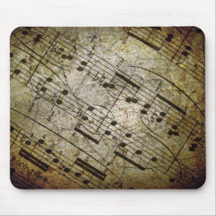 Mousepad Contagem musical da folha velha, notas da música