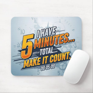 Mousepad Contagem Regressiva Motivacional de 5 Minutos Cita