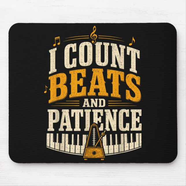 Mousepad Contar batidas e paciência professor de música de  (Frente)