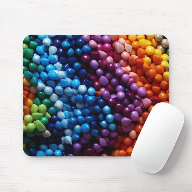 MOUSEPAD CONTAS DE PLÁSTICO VIVAMENTE COLORIDAS (Com mouse)