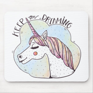 Mousepad Continue sonhando com o Unicórnio Whimsical
