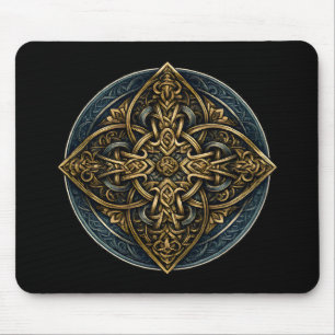 Mousepad Continuum de Nó Dourado — Celta Ornamentado