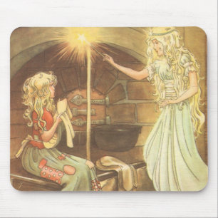 Mousepad Conto de fadas do vintage, Cinderella e madrinha