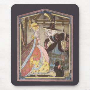 Mousepad Conto de fadas do vintage, Cinderella e madrinha