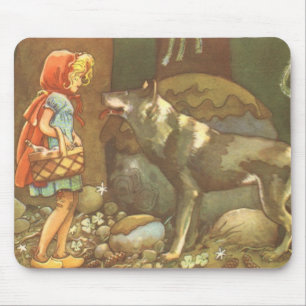 Mousepad Conto de fadas do vintage, pouca capa de equitaç