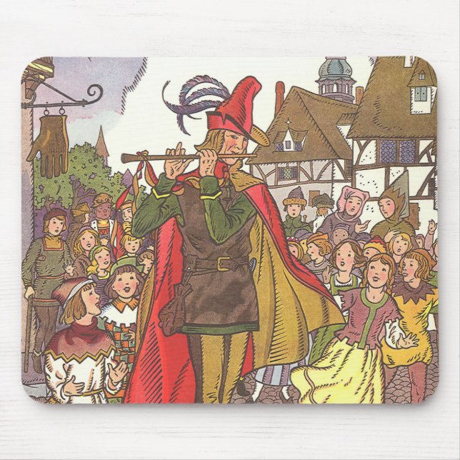 Mousepad Conto de Fadas Vintage Flautista de Hamelin por Ha (Frente)