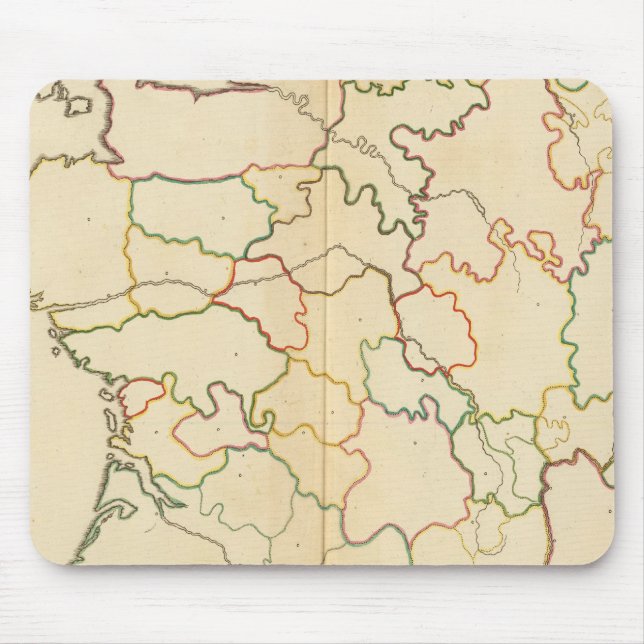 Mousepad Contorno dos rios da França (Frente)