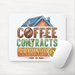 Mousepad Contratos de Café Fechamentos Agente Imobiliário M