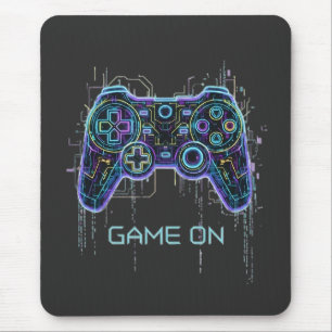 Mousepad Controlador de Jogo Cyberpunk - Neon Game On Tech