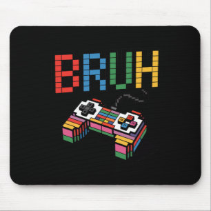 Mousepad Controlador de Jogo Pixel Block Bruh Divertido Est
