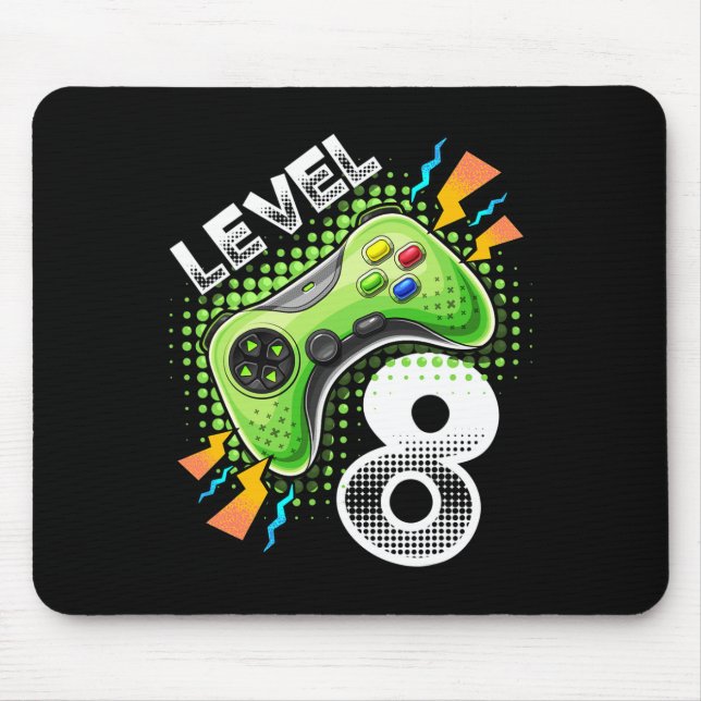 Mousepad Controlador de Video Game Nível 8 Aniversário de 8 (Frente)