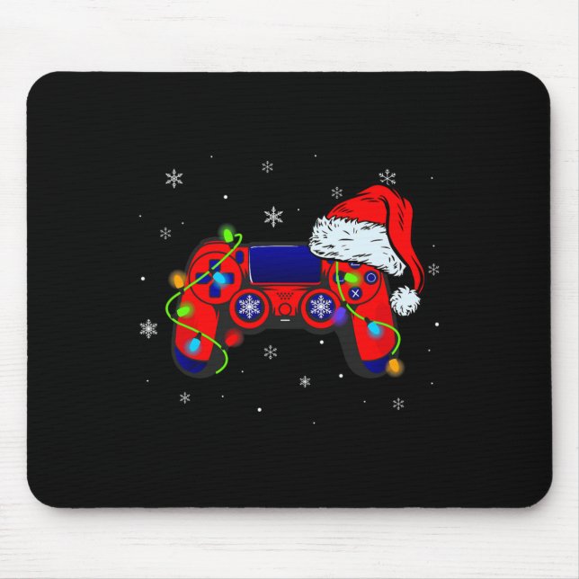 Mousepad Controladora de videogame Santa Hat Natal Gamer Bo (Frente)