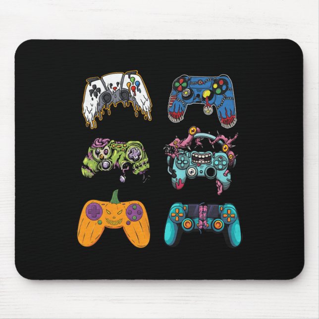 Mousepad Controladores de Jogos do Skeleton Zombie Hallowee (Frente)