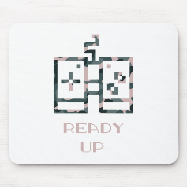 Mousepad Controle de Jogo Camuflado Rosa Pronto Gamer (Frente)