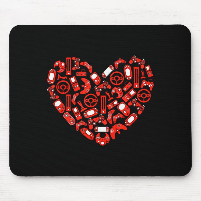 Mousepad Controle de Jogo de Vídeo de Dia dos Namorados par (Frente)