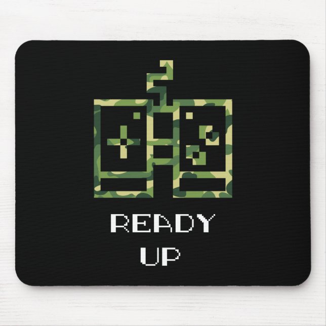Mousepad Controle de Vídeo Game Camuflado Pronto Gamer (Frente)