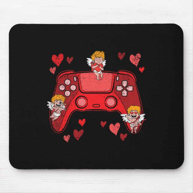 Mousepad Controle de Video-game Coração Dia dos Namorados F (Frente)