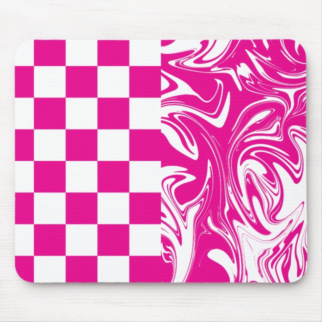 Mousepad Controlos e picos em magenta e branco (Frente)