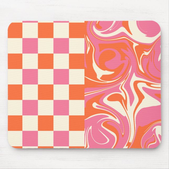 Mousepad Controlos e picos - Rosa, Laranja e Creme (Frente)