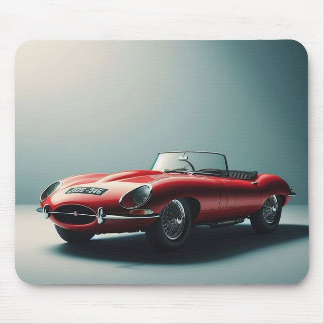 Mousepad Conversível Jaguar Tipo E (Vermelho) (Frente)