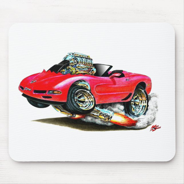 Mousepad Convertible 1998-2004 vermelho de Corveta (Frente)