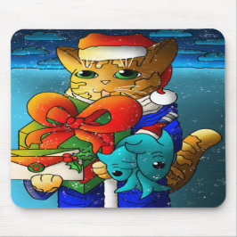 Mousepad Convidado de Gato de Natal