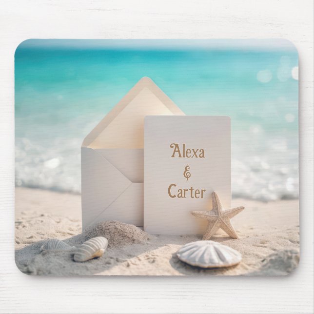 Mousepad Convite de Praia Com Estrela do Mar (Frente)