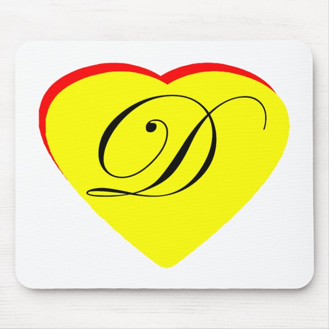 Mousepad Convite Para Casamento Coração Vermelho Amarelo D  (Frente)