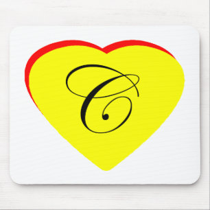 Mousepad Convite Para Casamento Coração Vermelho C Amarelo 