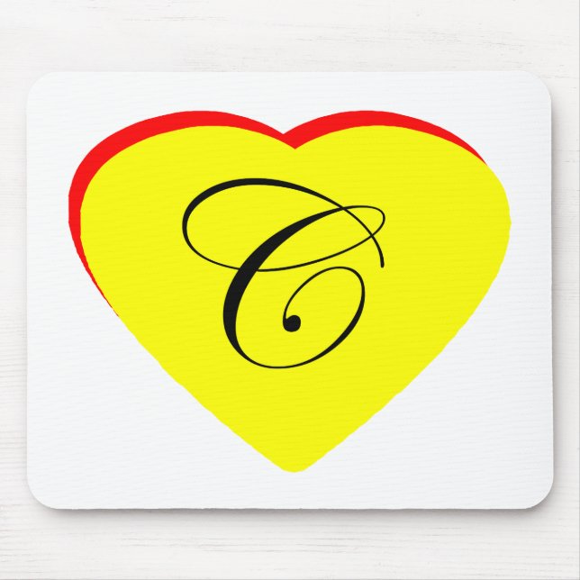 Mousepad Convite Para Casamento Coração Vermelho C Amarelo  (Frente)