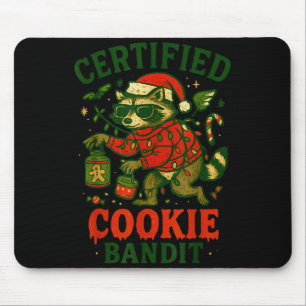Mousepad Cookie Bandit Certificado, Luzes de Natal Engraçad