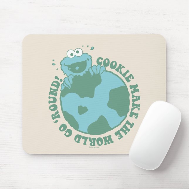Mousepad Cookie Monster | Cookies Fazem o Mundo Girar (Com mouse)