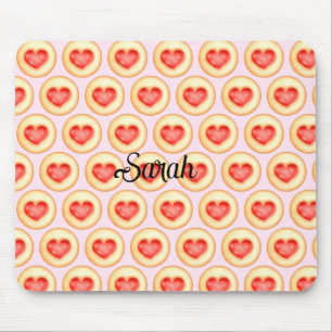 Mousepad Cookies Clássicos do Coração de Morango