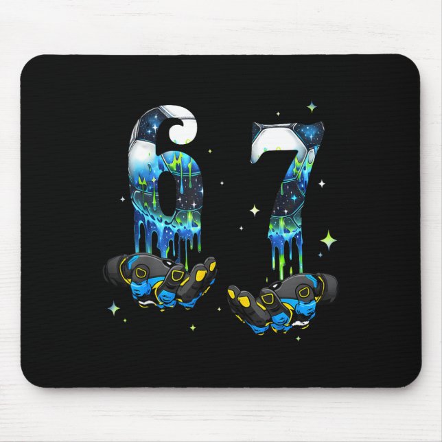 Mousepad Cool 67 Six Seven Meme Soccer Football Drip Boys K (Frente)