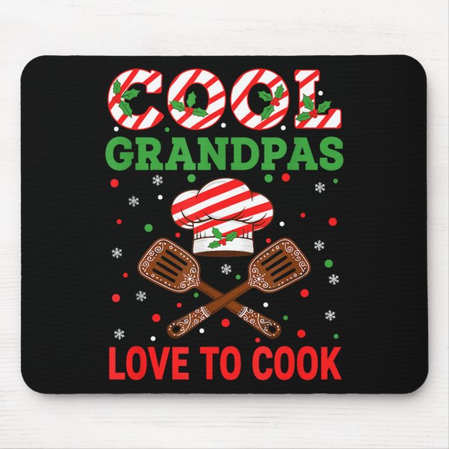Mousepad Cool Grandpas Love To Cook Festive Fun Candy Cane  (Frente)