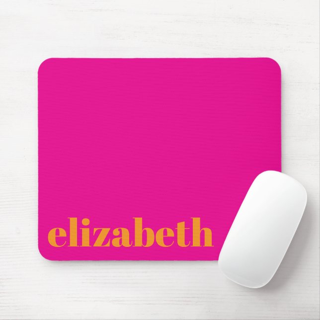 Mousepad Cool Hot Pink and Orange Name Template (Com mouse)