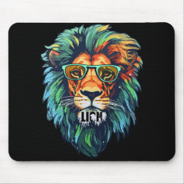 Mousepad Cool King – Colorful Lion with Shades Design