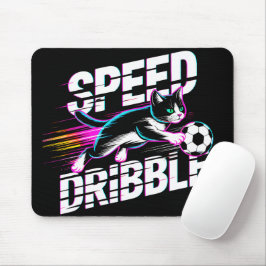 Mousepad Cool Neon Soccer Cat - Gift for Gamers & Cat Lover