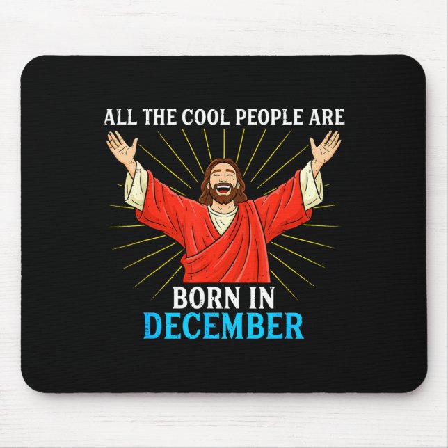 Mousepad Cool People Are Born In December Christmas Bday Ch (Frente)